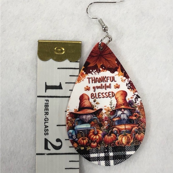 Set Of Three Wooden Gnome Fall Earrings - Picture 8 of 10